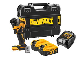 DeWalt DCF850P2T-QW akkus ütvecsavarozó bitbefogással 18 V | 206 Nm | 1/4 bit | Szénkefementes | 2 x 5 Ah akku + töltõ | Kofferben